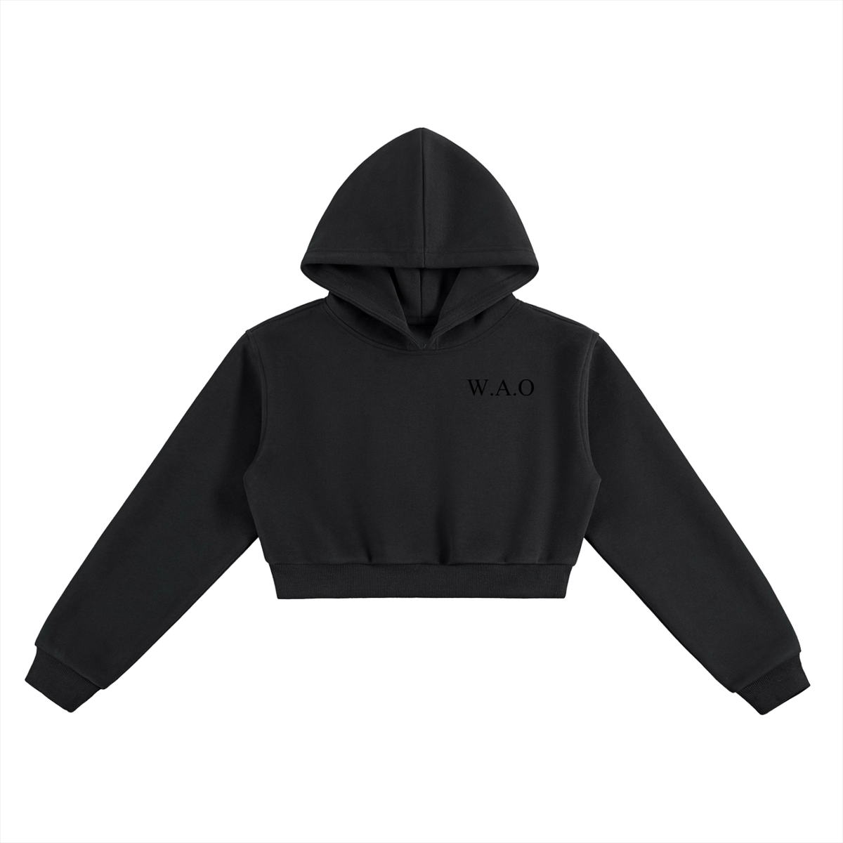W.A.O - Women's Essential Cropped Hoodie Set Top