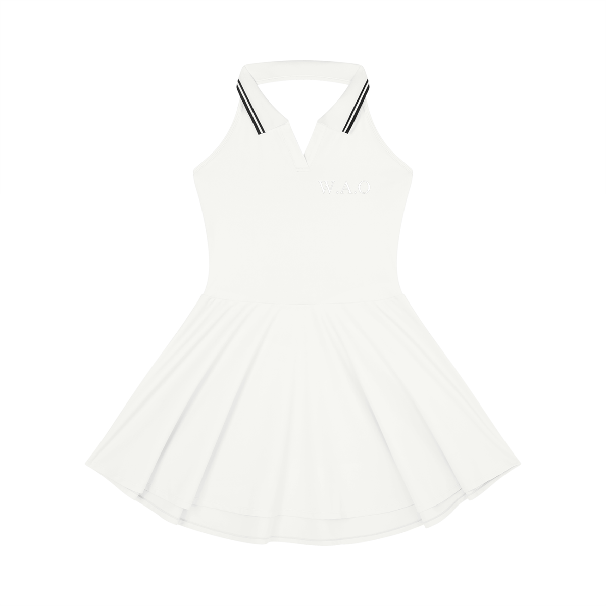 W.A.O - Women's Collared Halter A-Line Tennis Dress