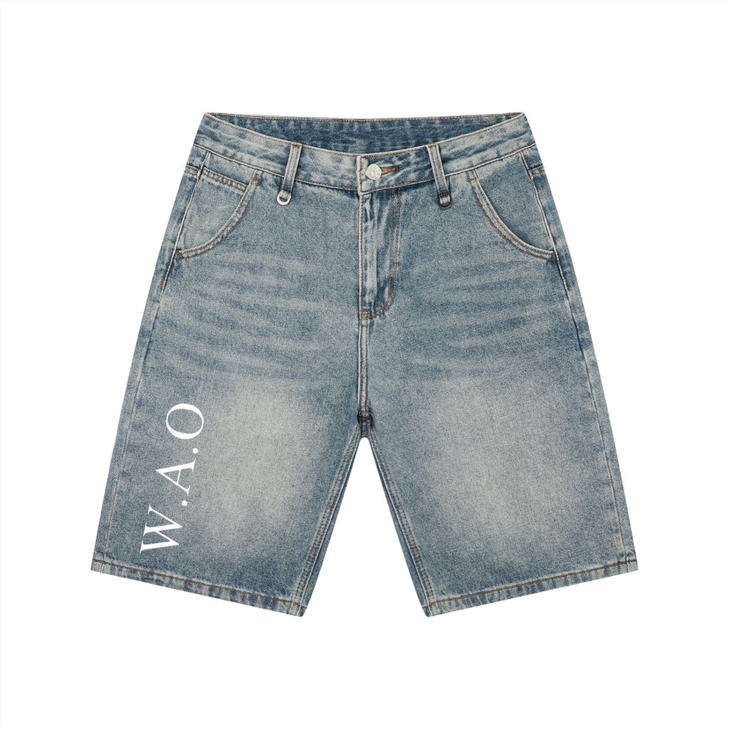 W.A.O - "Absence of Control" Men's Vintage Wash Denim Shorts