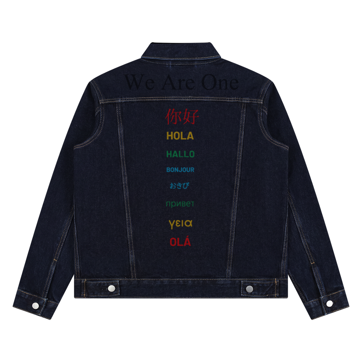 W.A.O - Logo Unisex Vintage Wash Denim Jacket