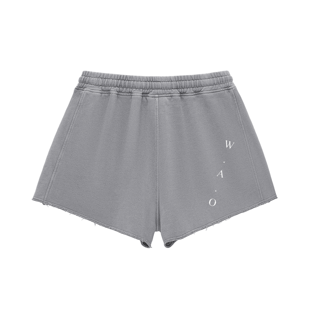 W.A.O - Women's Snow Washed Raw Edge Drawstring Shorts