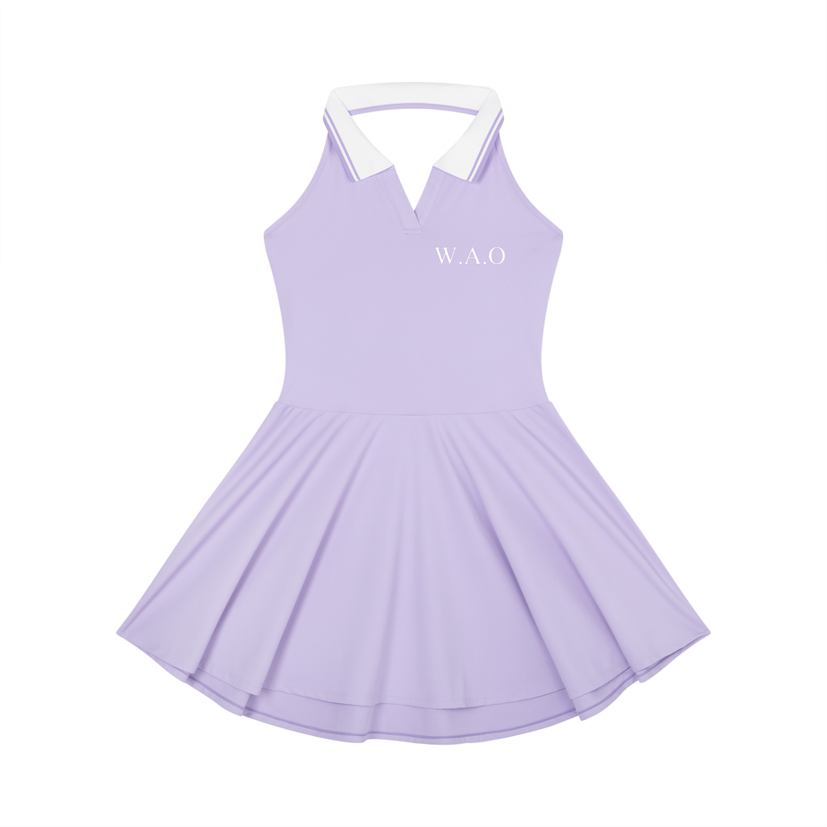 W.A.O - Women's Collared Halter A-Line Tennis Dress