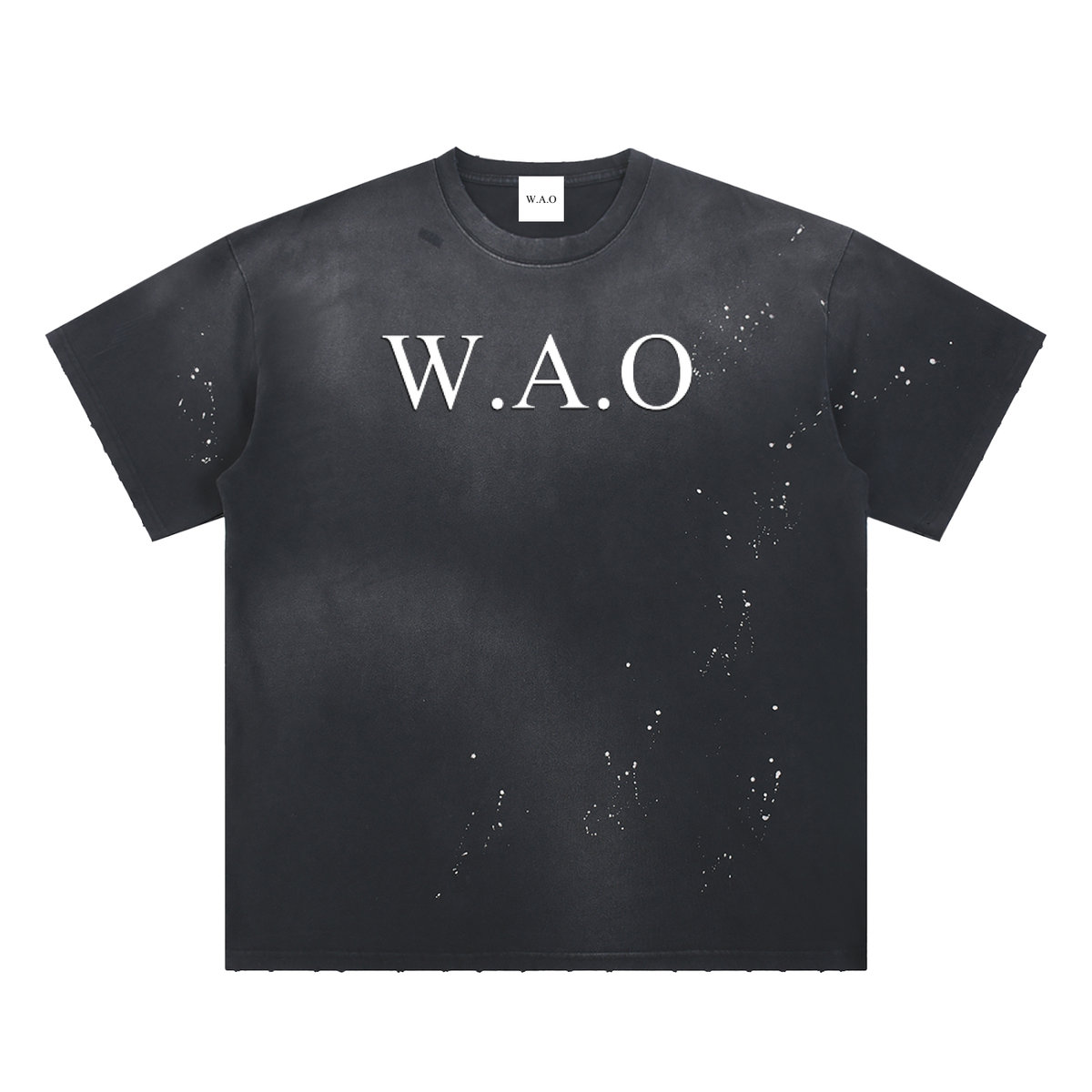 W.A.O - Me VS Me Hand-Frayed Sunfade Paint Splatter T-Shirt