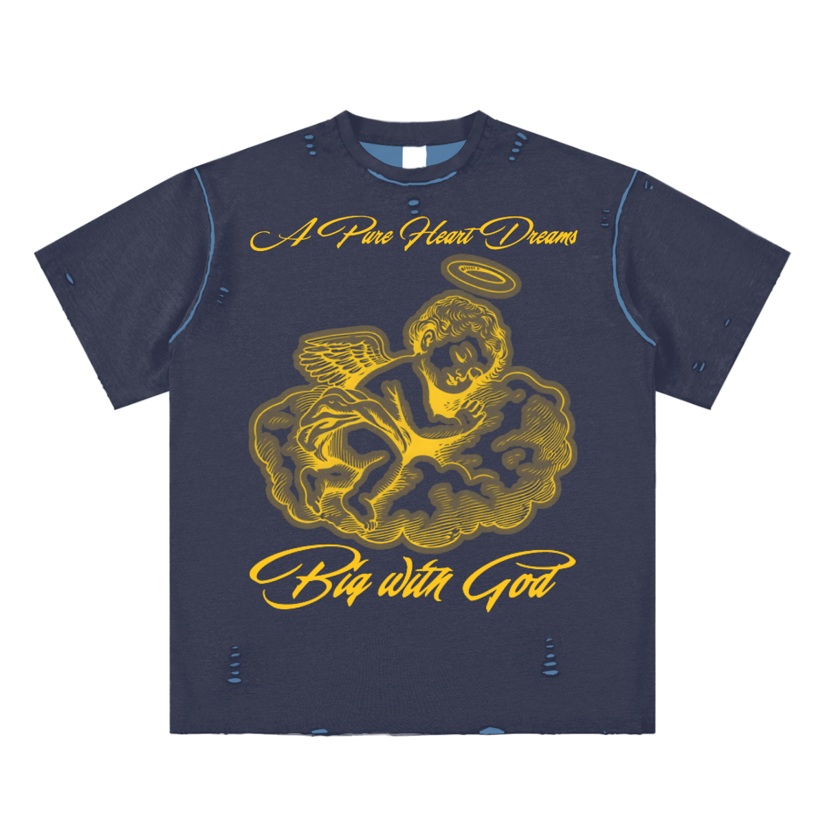 W.A.O - "The Pure Heart" Hand-frayed Reversible T-shirt