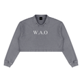 W.A.O - Women’s Vintage Wash Crop Sweatshirt Set Top