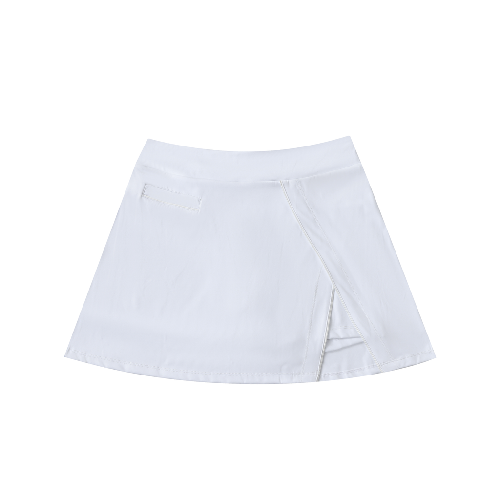 W.A.O - Women's High-Waist Pocketed A-Line Skirt