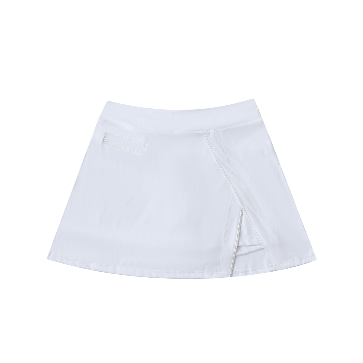 W.A.O - Women's High-Waist Pocketed A-Line Skirt