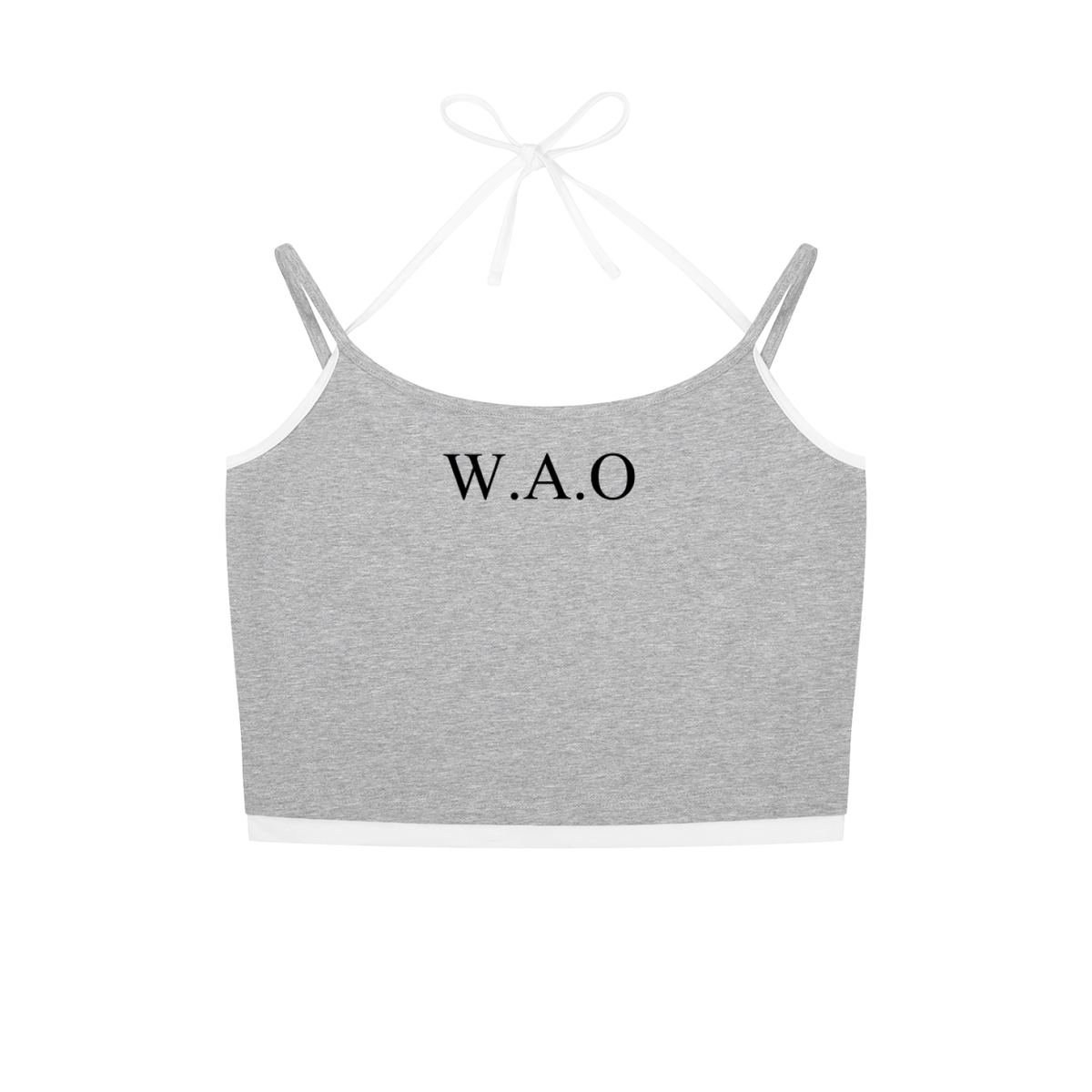 W.A.O - Women's Contrast Binding Halter Tank Top