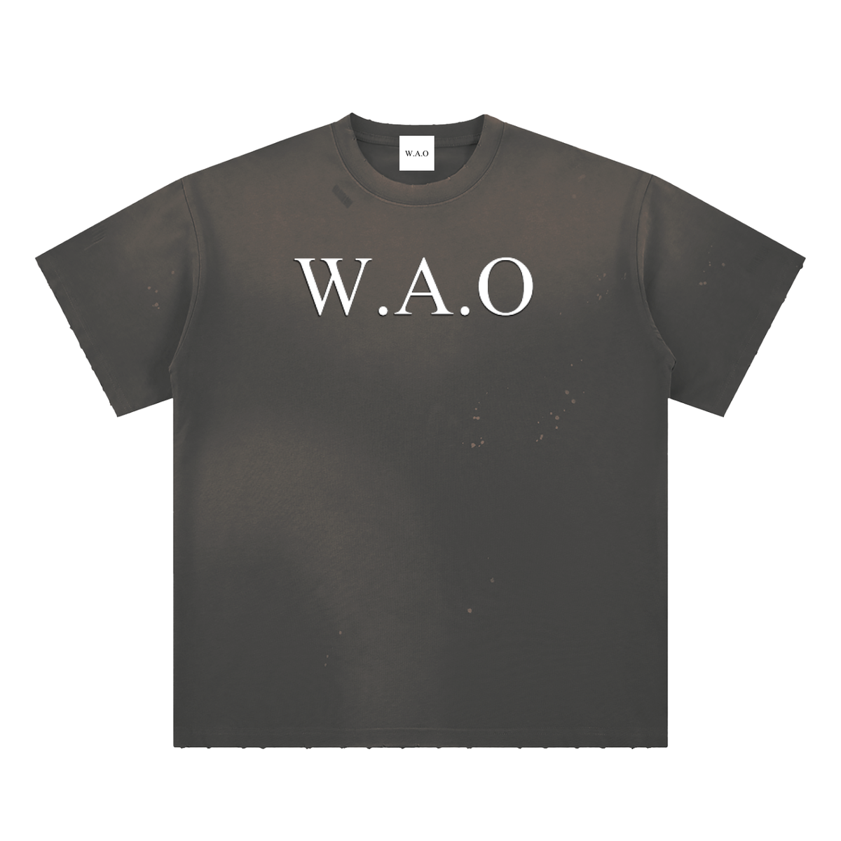 W.A.O - Me VS Me Hand-Frayed Sunfade Paint Splatter T-Shirt