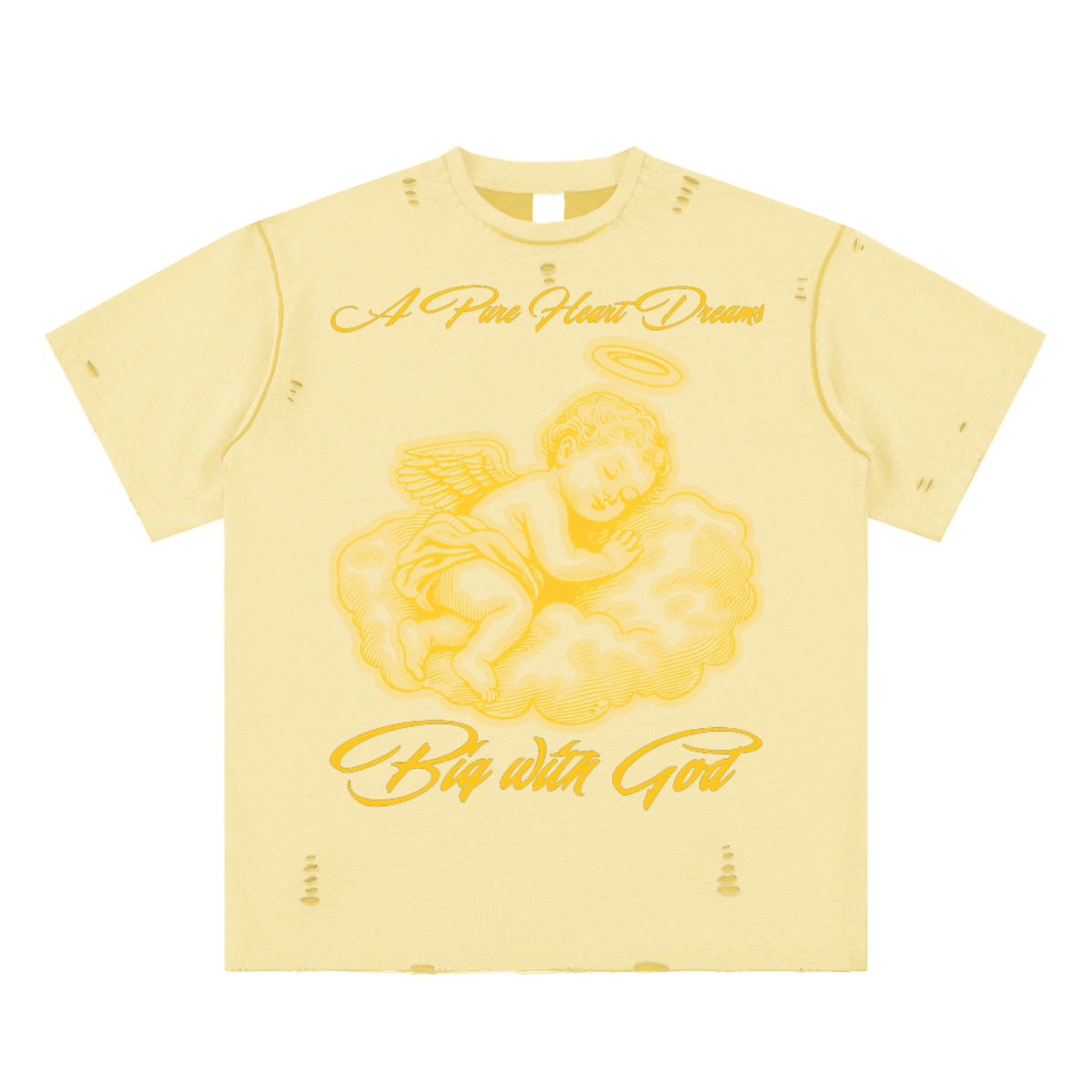 W.A.O - "The Pure Heart" Hand-frayed Reversible T-shirt