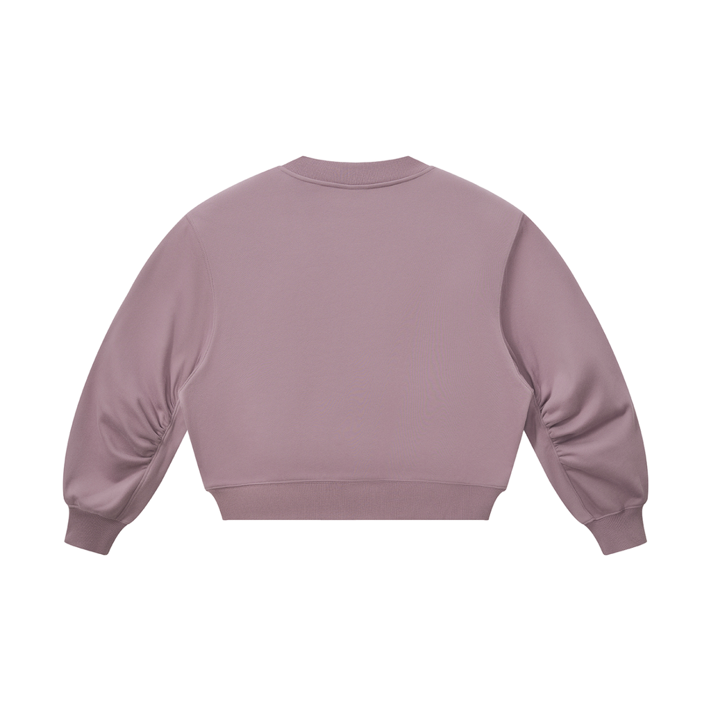 W.A.O - Women’s Crop V-Neck Sweatshirt Set Top