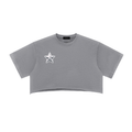 W.A.O - Women's Snow Washed Raw Edge Crop Top