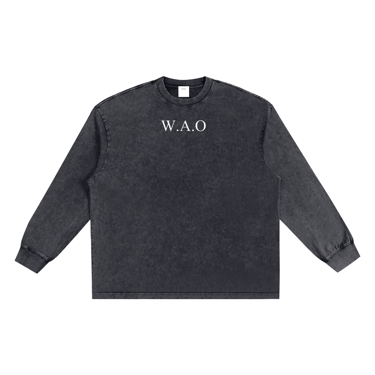 W.A.O - Snow Washed Frayed Edge Longsleeve T-Shirt