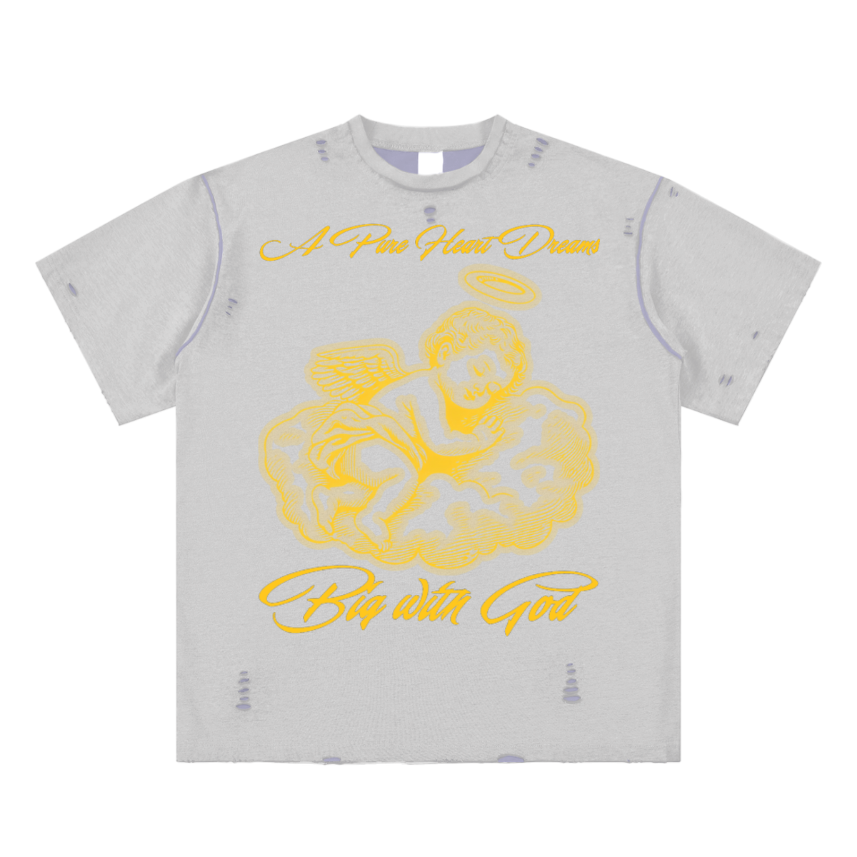 W.A.O - "The Pure Heart" Hand-frayed Reversible T-shirt