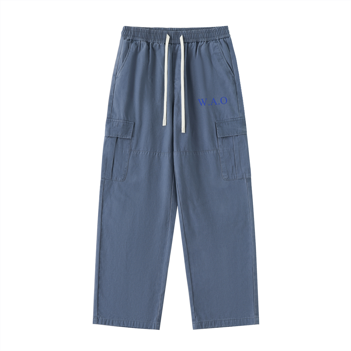 W.A.O - "FAITH" Drawstring Waist Straight-Leg Cargo Pants