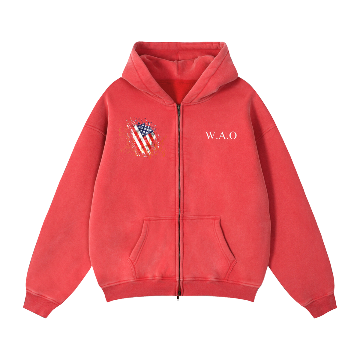 W.A.O - "Absence Of Control" Zip-Through Boxy Fleece Hoodie