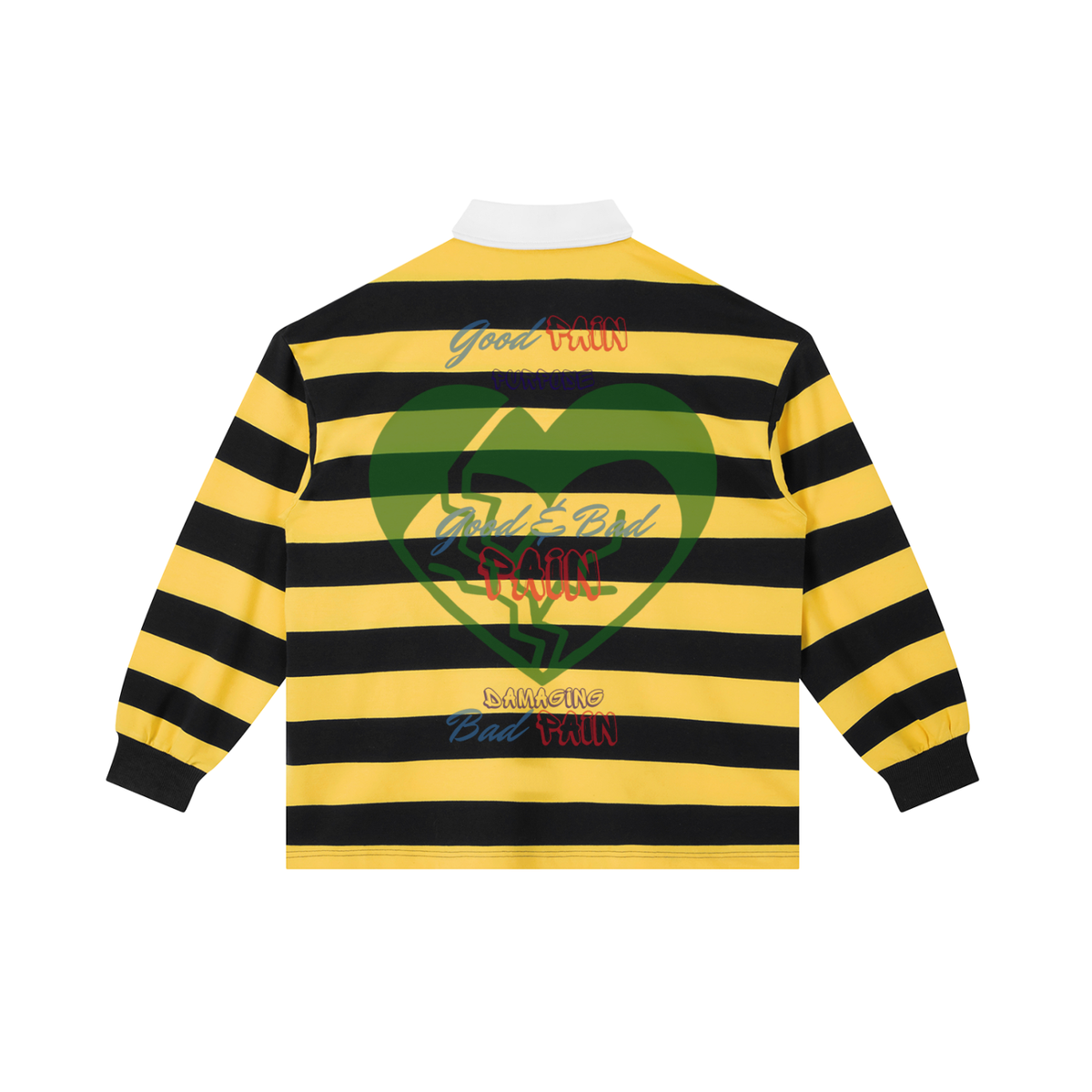 W.A.O - "Its All Pain" Stripe Polo Shirt