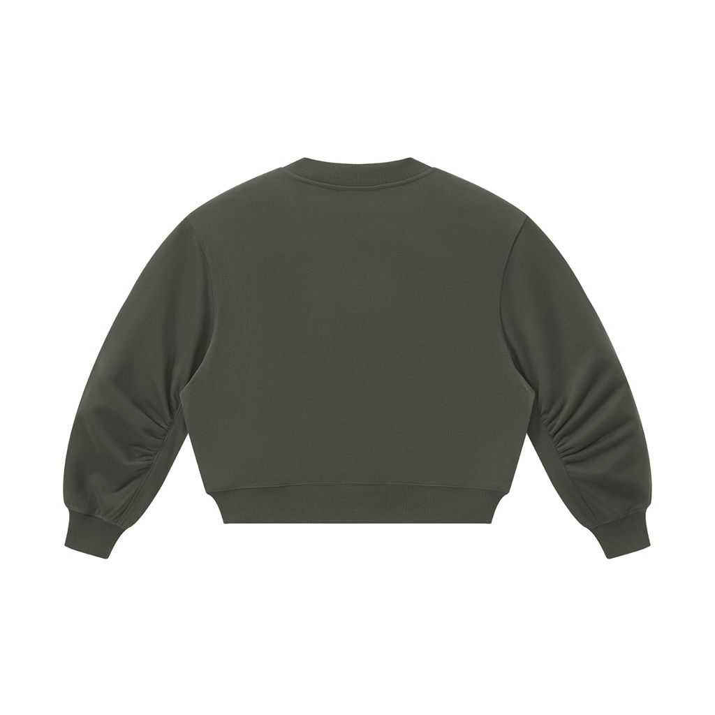 W.A.O - Women’s Crop V-Neck Sweatshirt Set Top