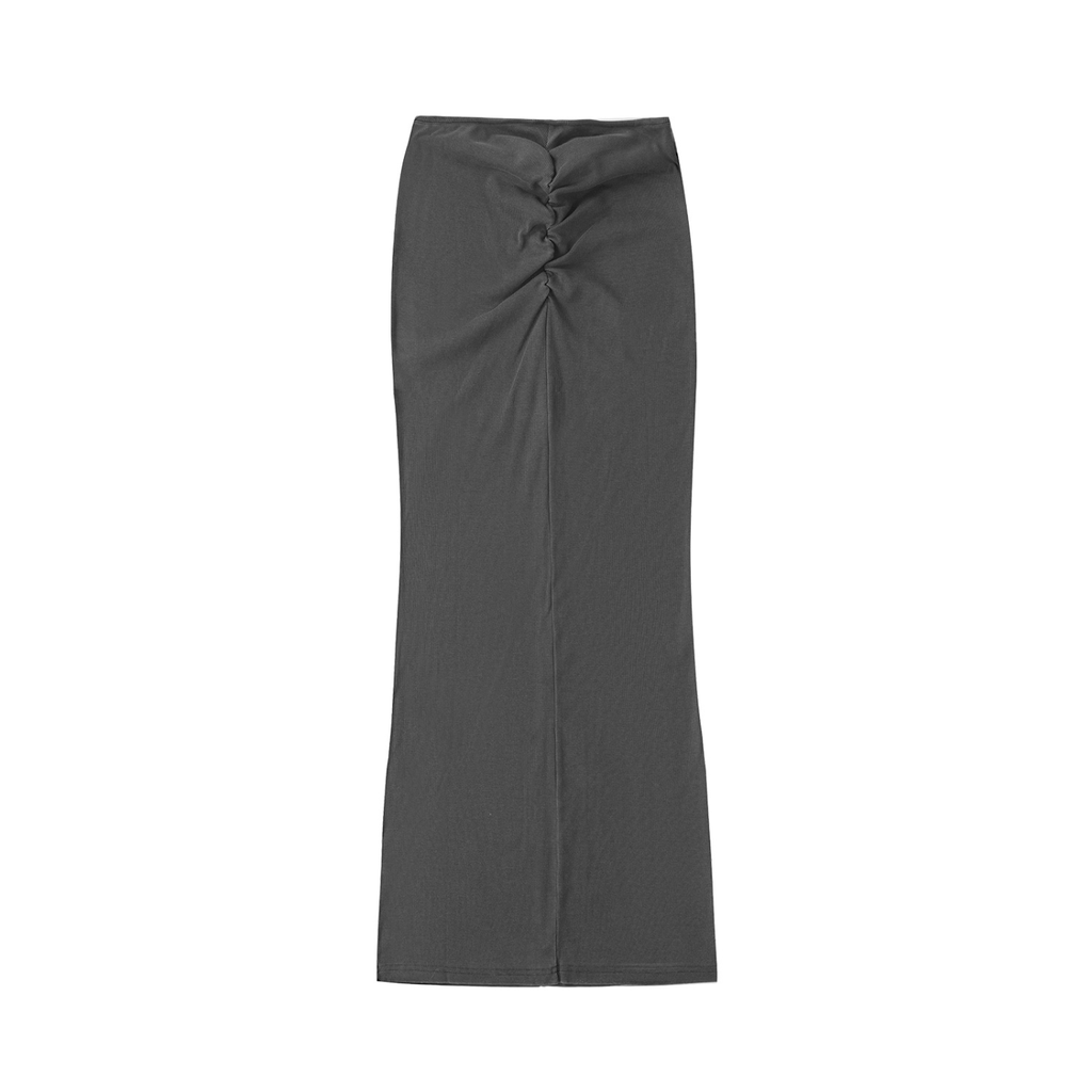 W.A.O - Women's Dyed Washed Drawstring Maxi Skirt