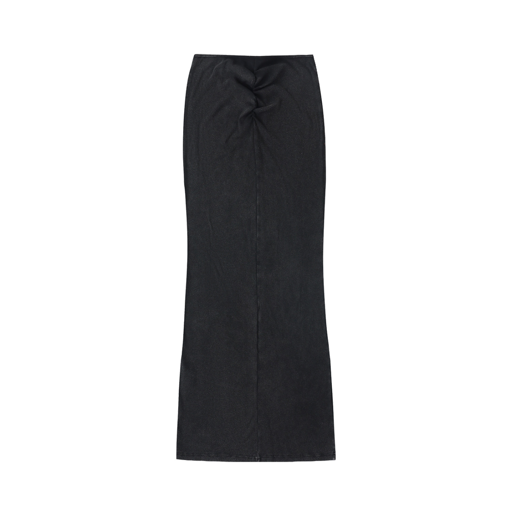 W.A.O - Women's Dyed Washed Drawstring Maxi Skirt