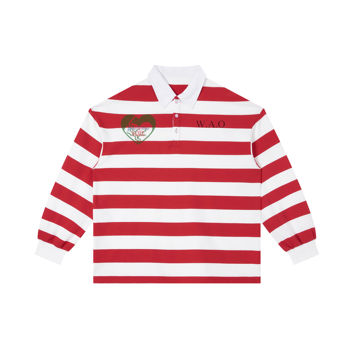 W.A.O - "Its All Pain" Stripe Polo Shirt