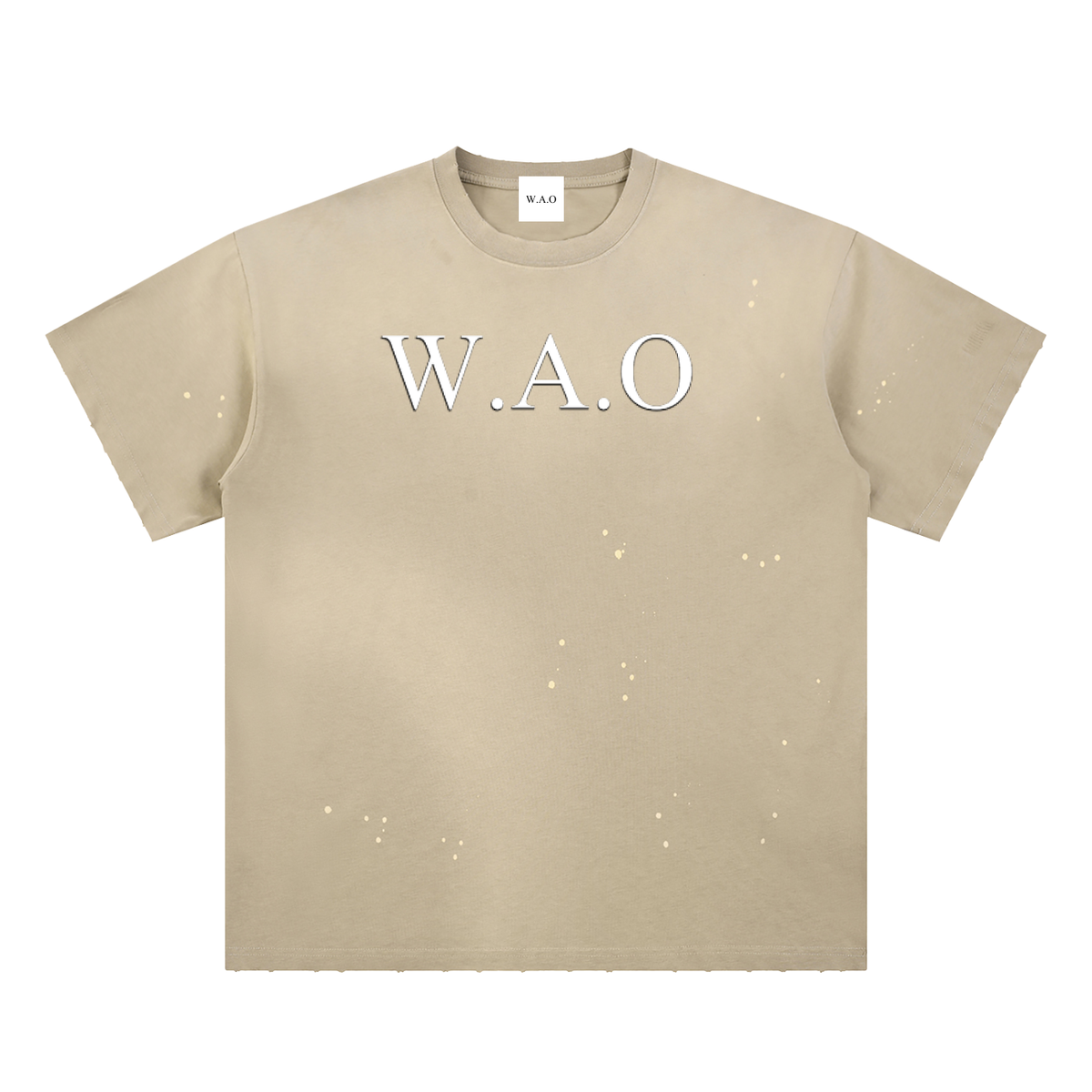 W.A.O - Me VS Me Hand-Frayed Sunfade Paint Splatter T-Shirt