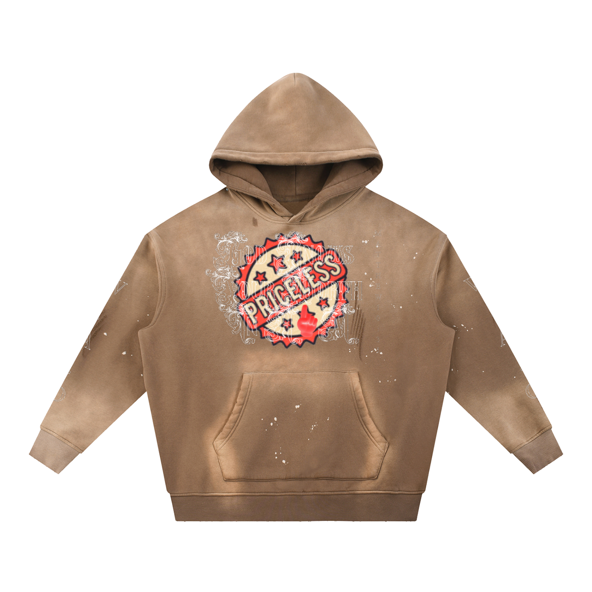 W.A.O - "IN HIM" Vintage Washed Frayed Fleece Hoodie