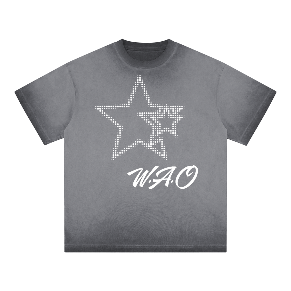 W.A.O - "True Stars" Reverse Dyed Loose Cotton T-Shirt