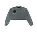 W.A.O - "Unbroken" Snow Washed Raw Edge Cropped Sweatshirt