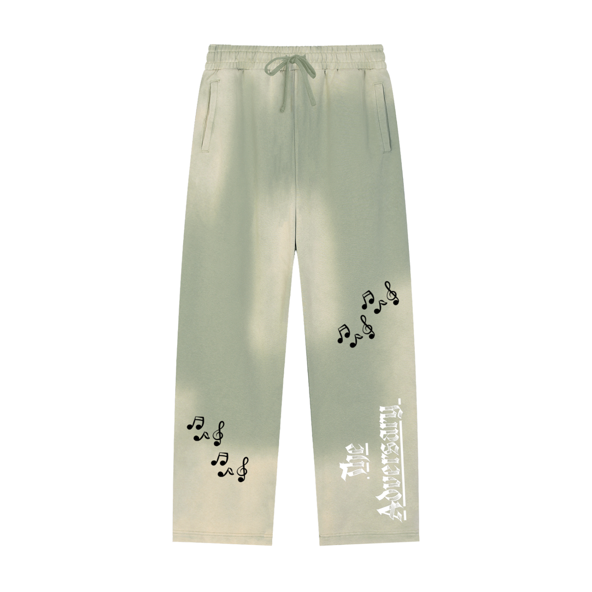 W.A.O - "The Adversary" Sun Fade Raw Edge Straight-Leg Sweatpants