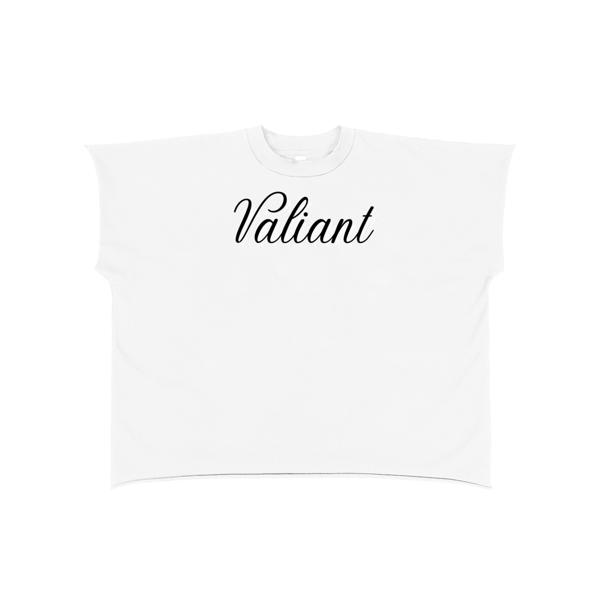 W.A.O - Valiant Raw Edge Boxy Non-Shrink T-Shirt