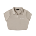 W.A.O - Women's V-Neck Lapel Crop Top