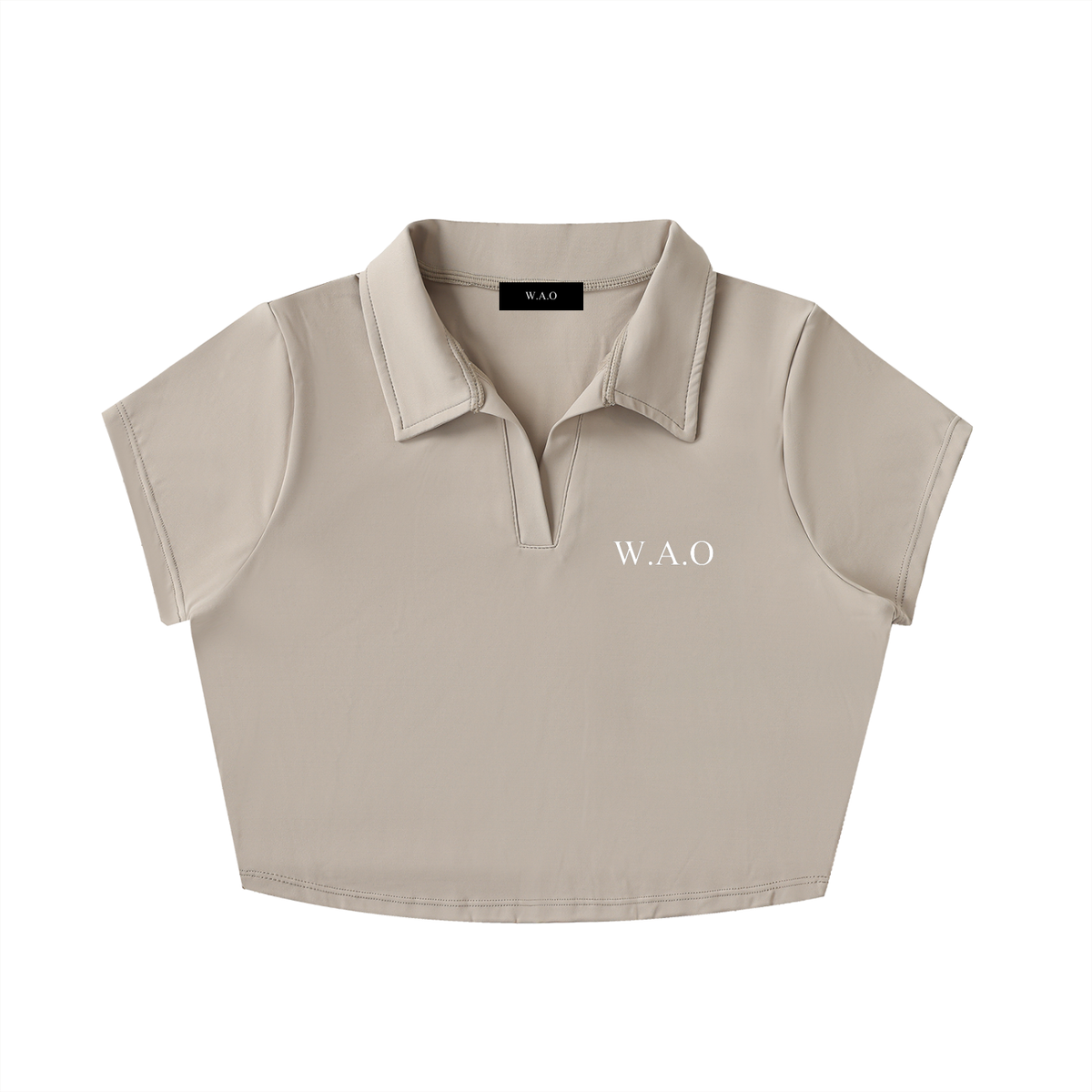 W.A.O - Women's V-Neck Lapel Crop Top