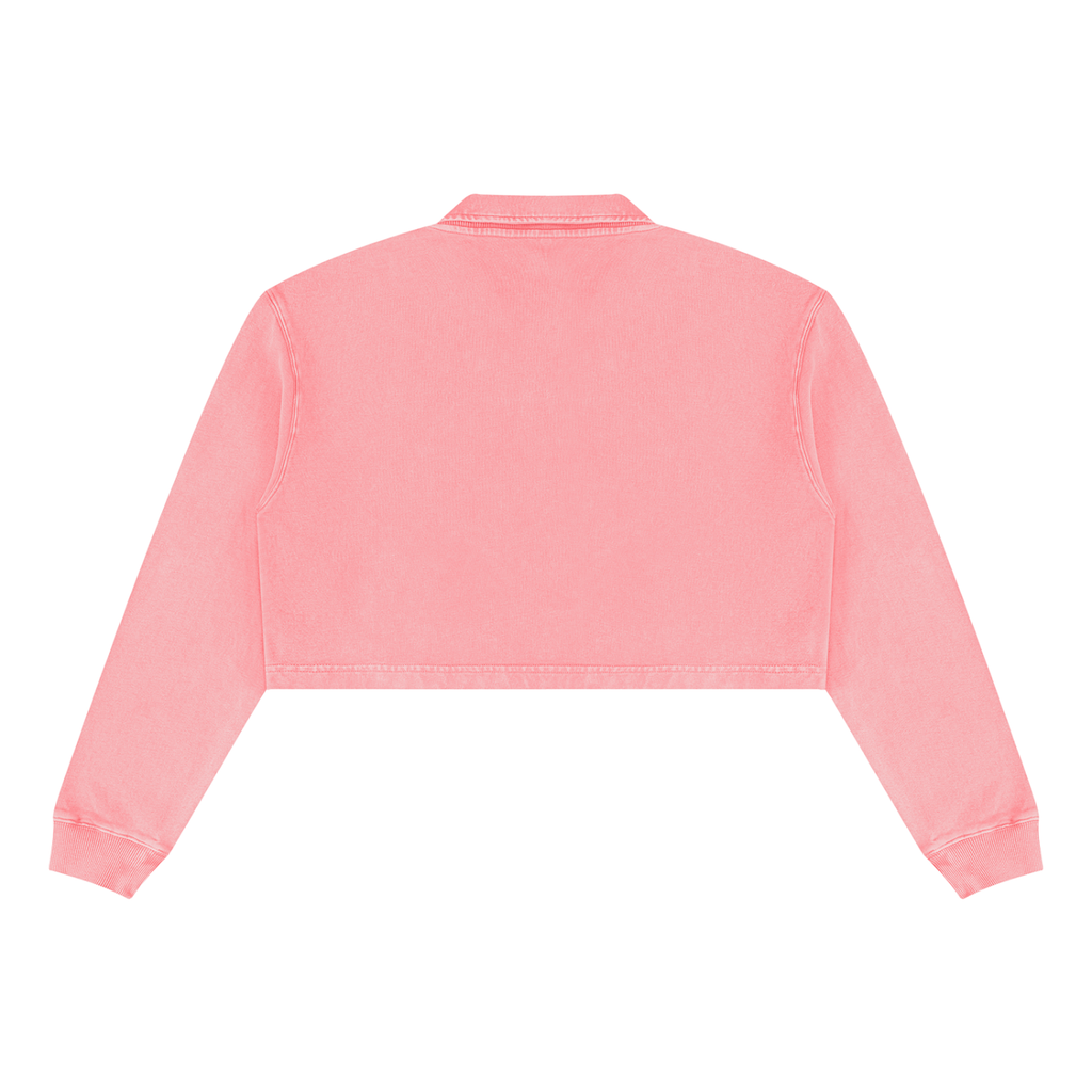 W.A.O - Women’s Vintage Wash Crop Sweatshirt Set Top
