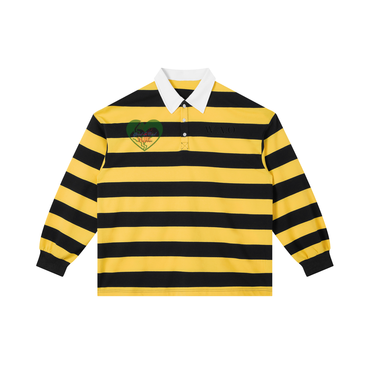 W.A.O - "Its All Pain" Stripe Polo Shirt
