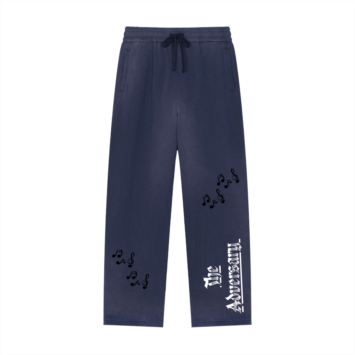 W.A.O - "The Adversary" Sun Fade Raw Edge Straight-Leg Sweatpants