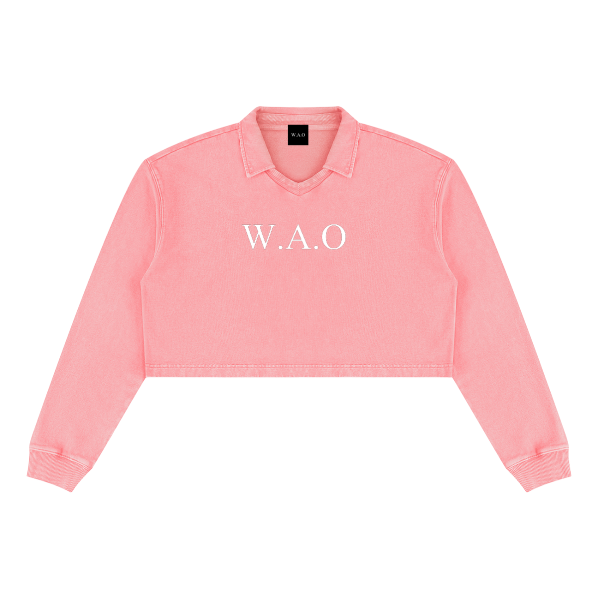 W.A.O - Women’s Vintage Wash Crop Sweatshirt Set Top