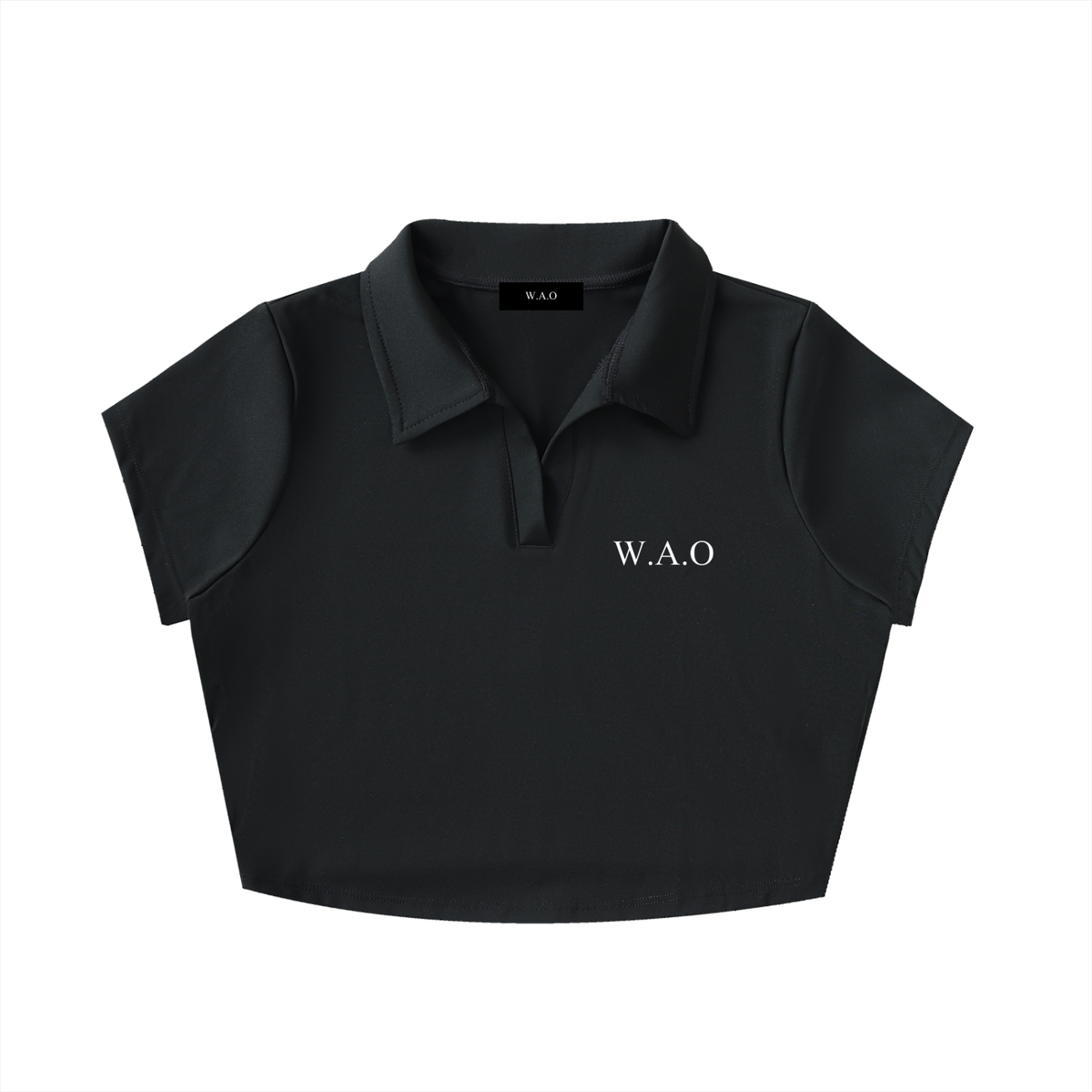 W.A.O - Women's V-Neck Lapel Crop Top