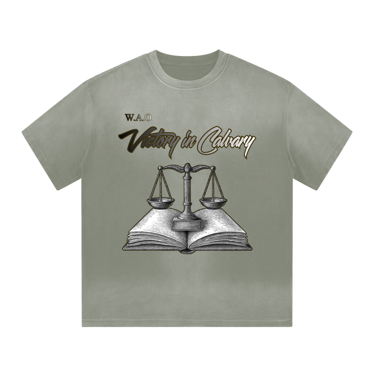 W.A.O - Invoke The Law “I” Shape Gradient Washed T-Shirt