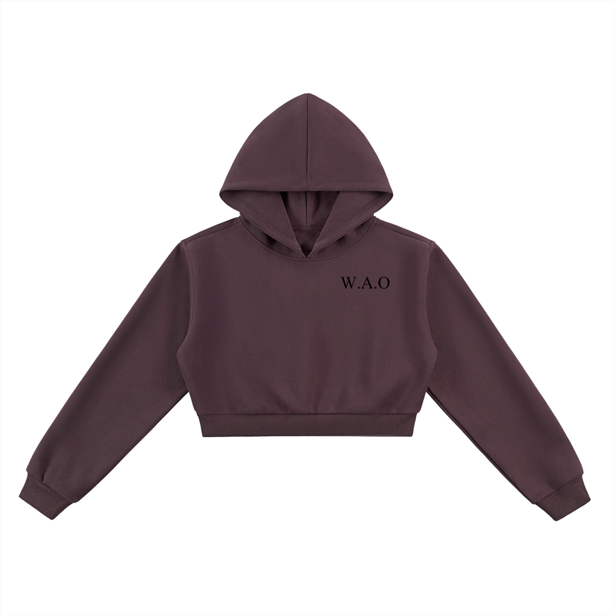 W.A.O - Women's Essential Cropped Hoodie Set Top