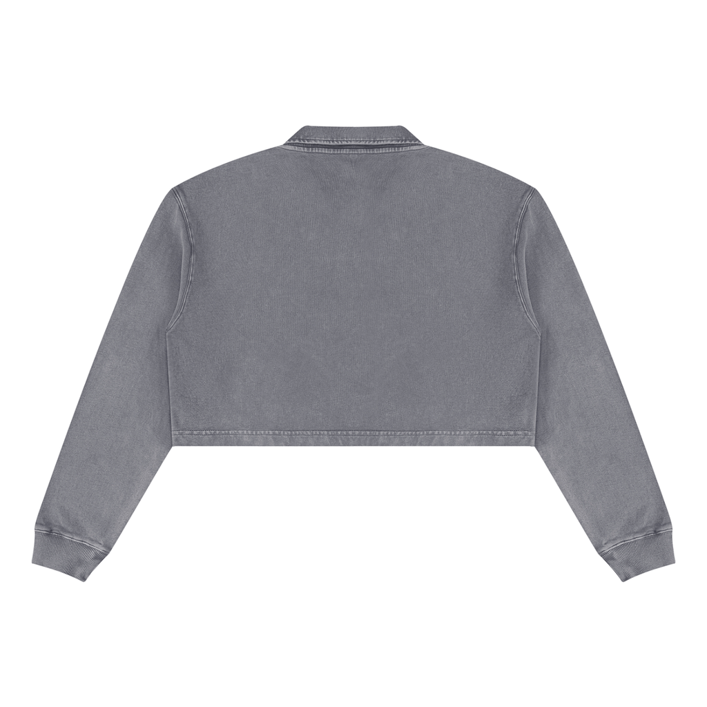 W.A.O - Women’s Vintage Wash Crop Sweatshirt Set Top