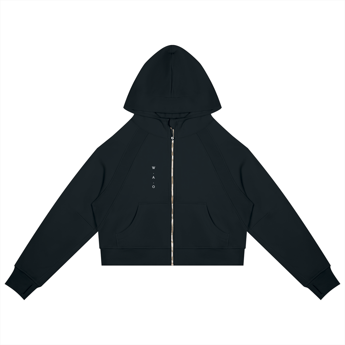 W.A.O - W.A.O's Logo Women's Cropped Zip-Through Hoodie Set Top