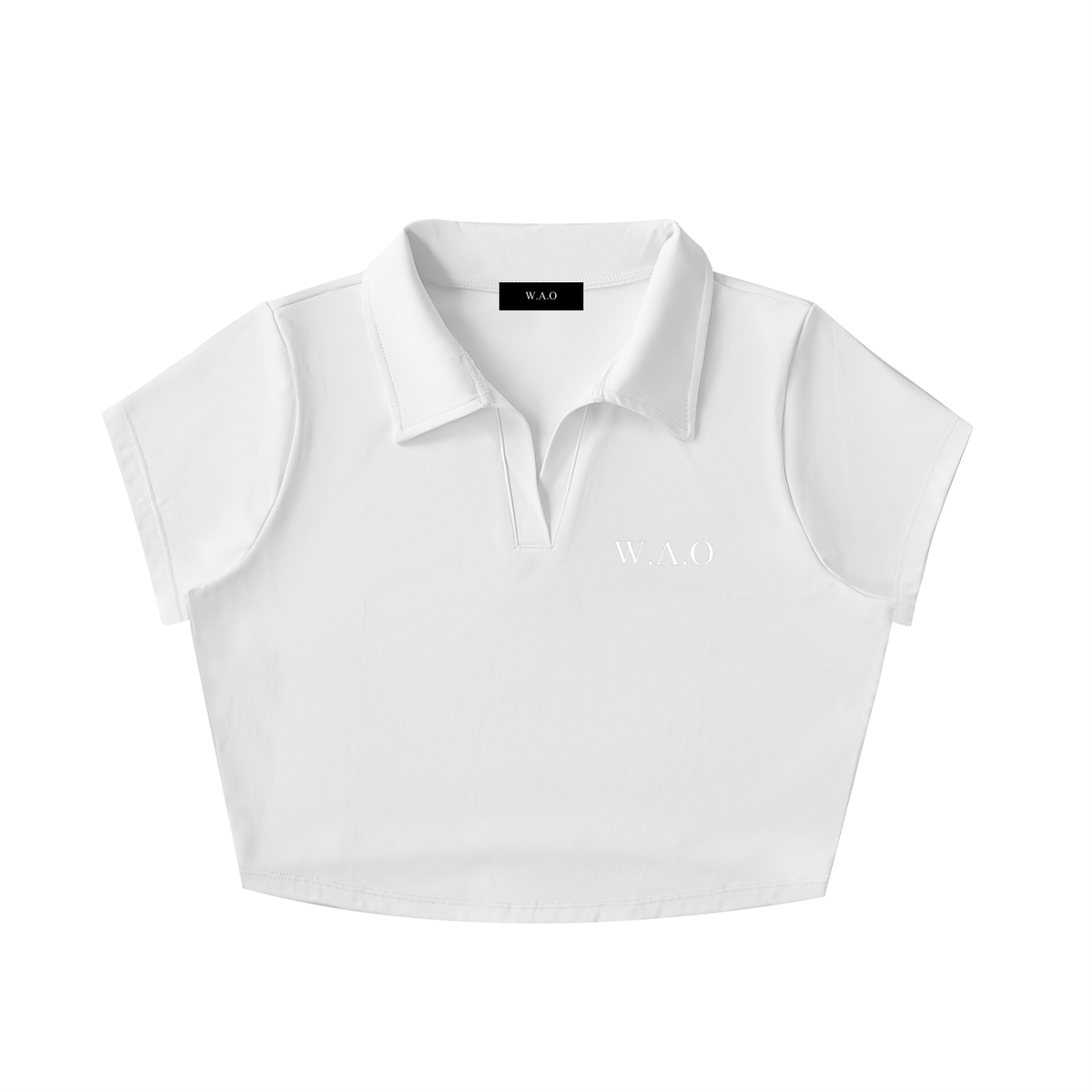 W.A.O - Women's V-Neck Lapel Crop Top
