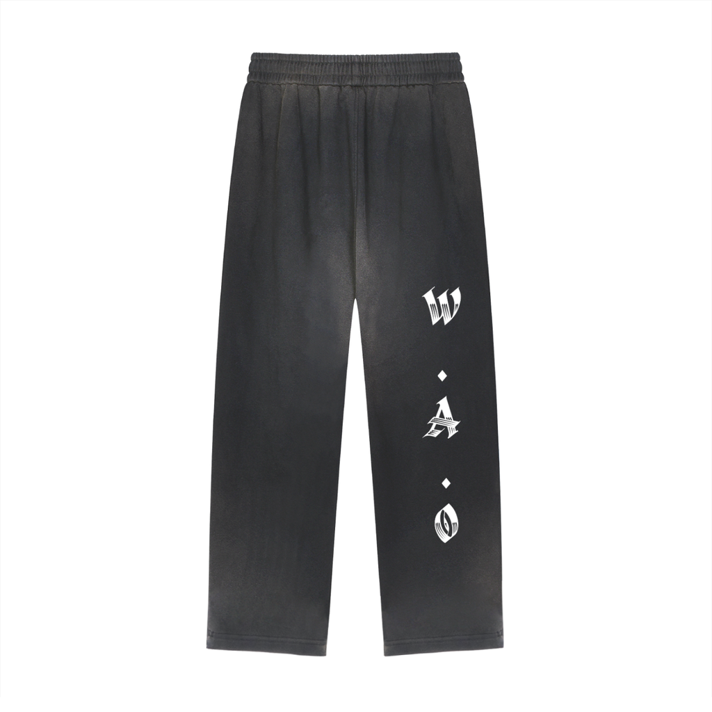W.A.O - "The Adversary" Sun Fade Raw Edge Straight-Leg Sweatpants
