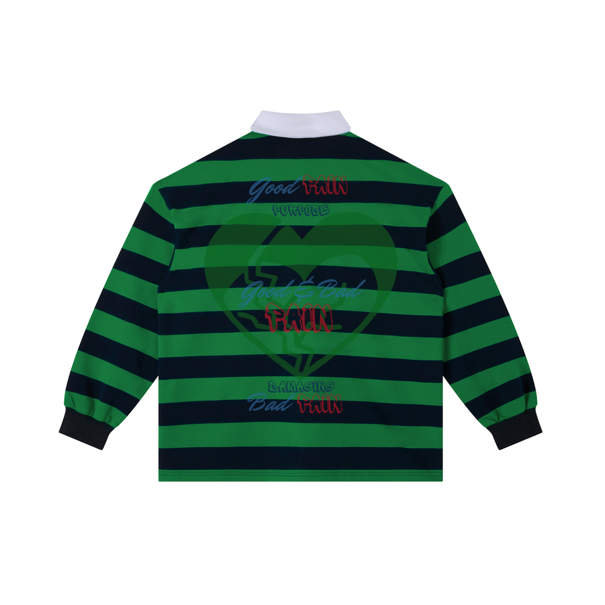 W.A.O - "Its All Pain" Stripe Polo Shirt