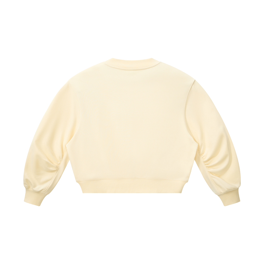 W.A.O - Women’s Crop V-Neck Sweatshirt Set Top