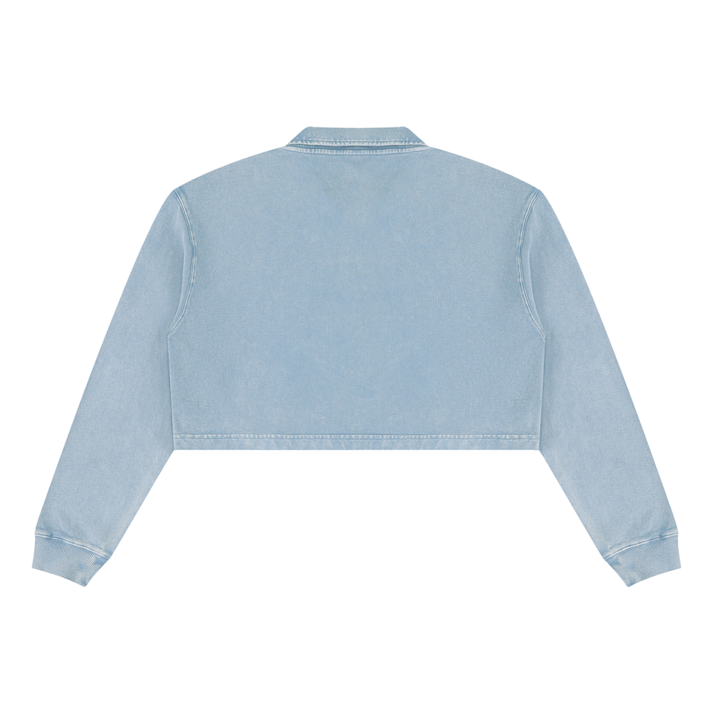 W.A.O - Women’s Vintage Wash Crop Sweatshirt Set Top