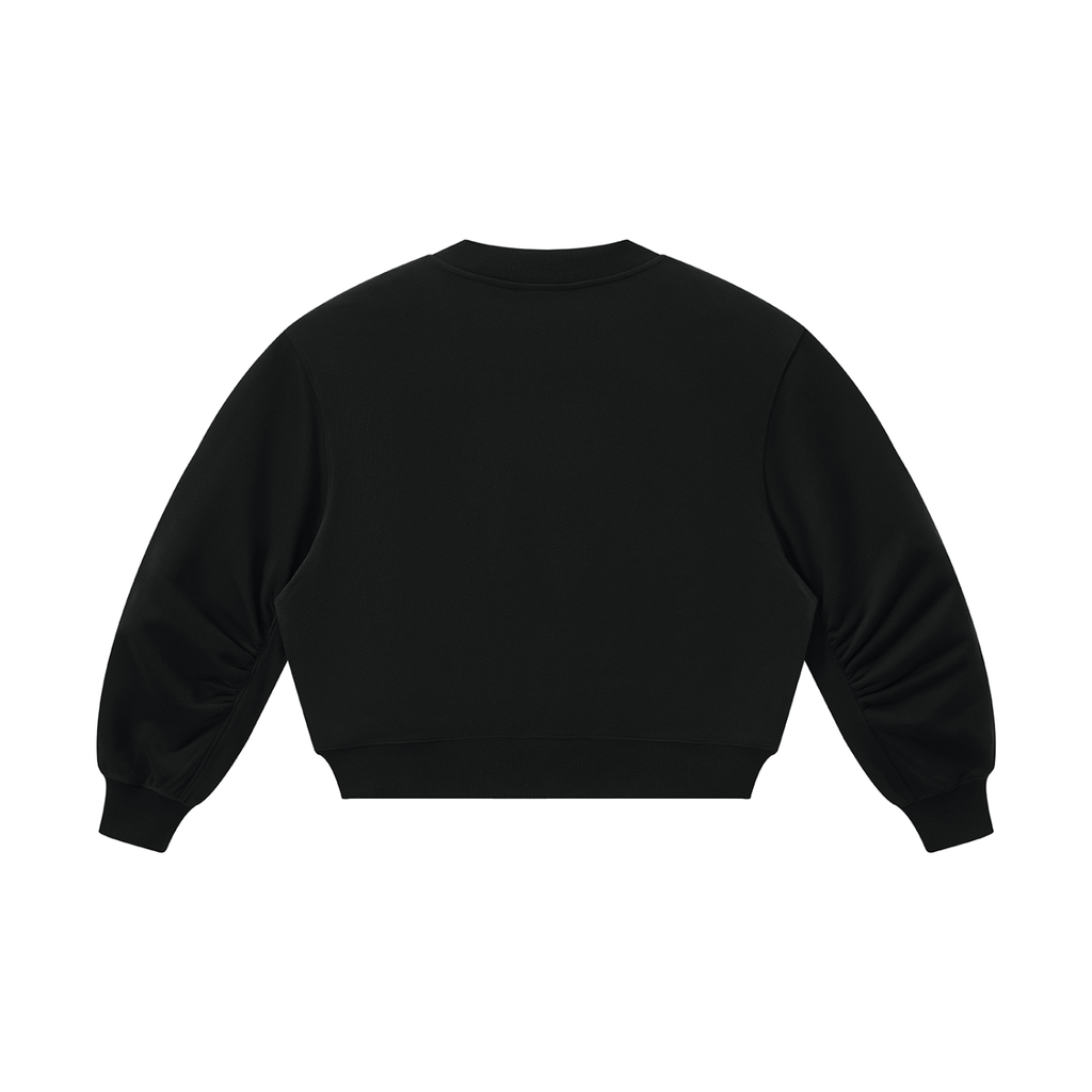 W.A.O - Women’s Crop V-Neck Sweatshirt Set Top