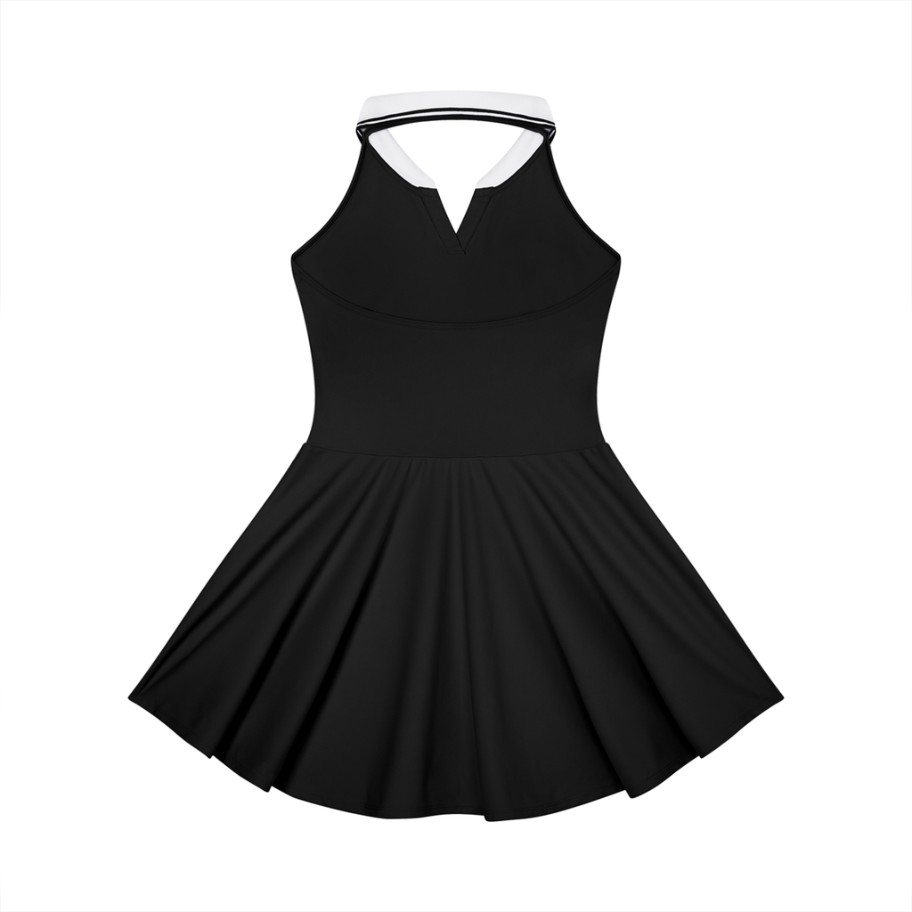 W.A.O - Women's Collared Halter A-Line Tennis Dress