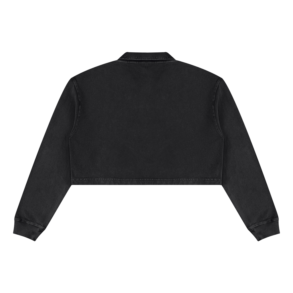 W.A.O - Women’s Vintage Wash Crop Sweatshirt Set Top